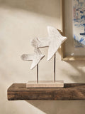Cream hand painted sea birds ornament set 24cm (British brand)