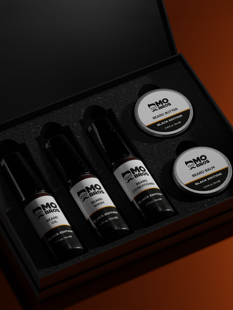 Mo Bros Beard Care Kit Black Edition, imported from the UK