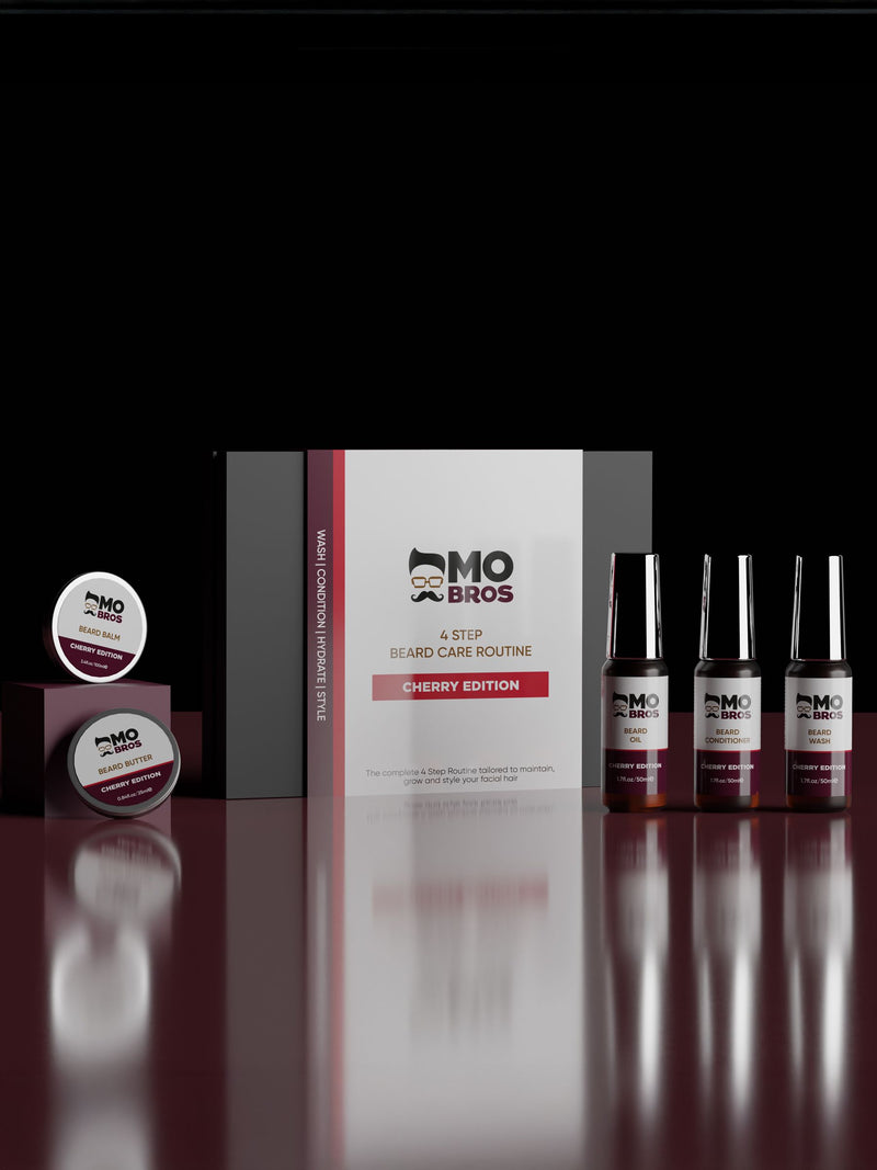 Mo Bros cherry beard care kit, imported from the UK