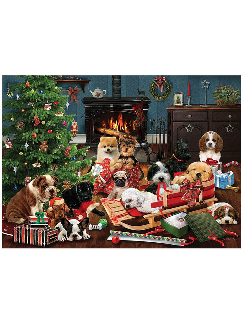Cheatwell Games 1000 piece puzzle Christmas puppies - British product