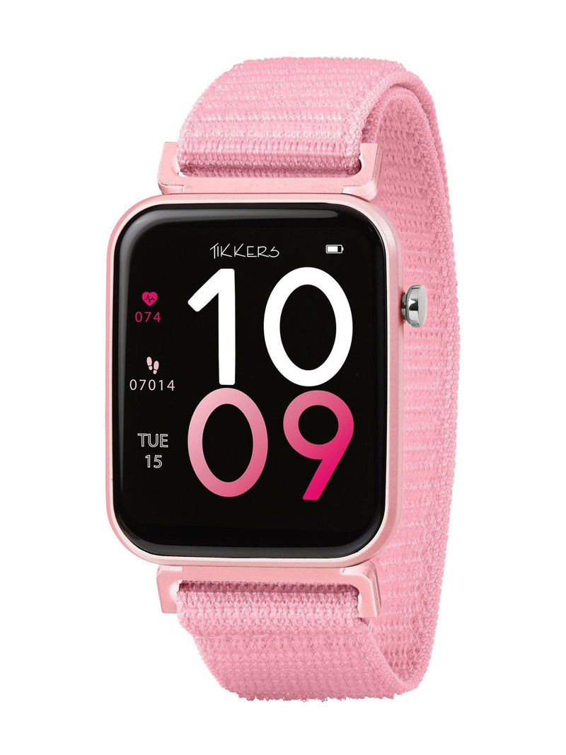 Tikkers Pink Smart Series 13 Riptape Strap Smart Watch