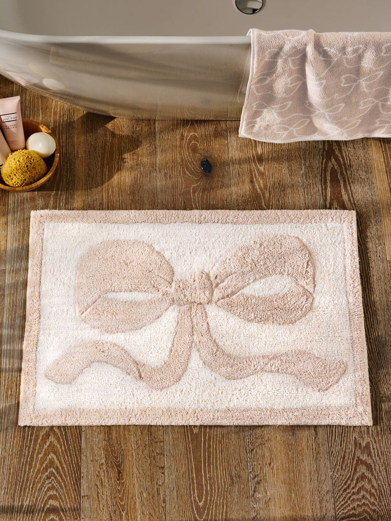 Natural bow bath mat 50x80cm (British brand)