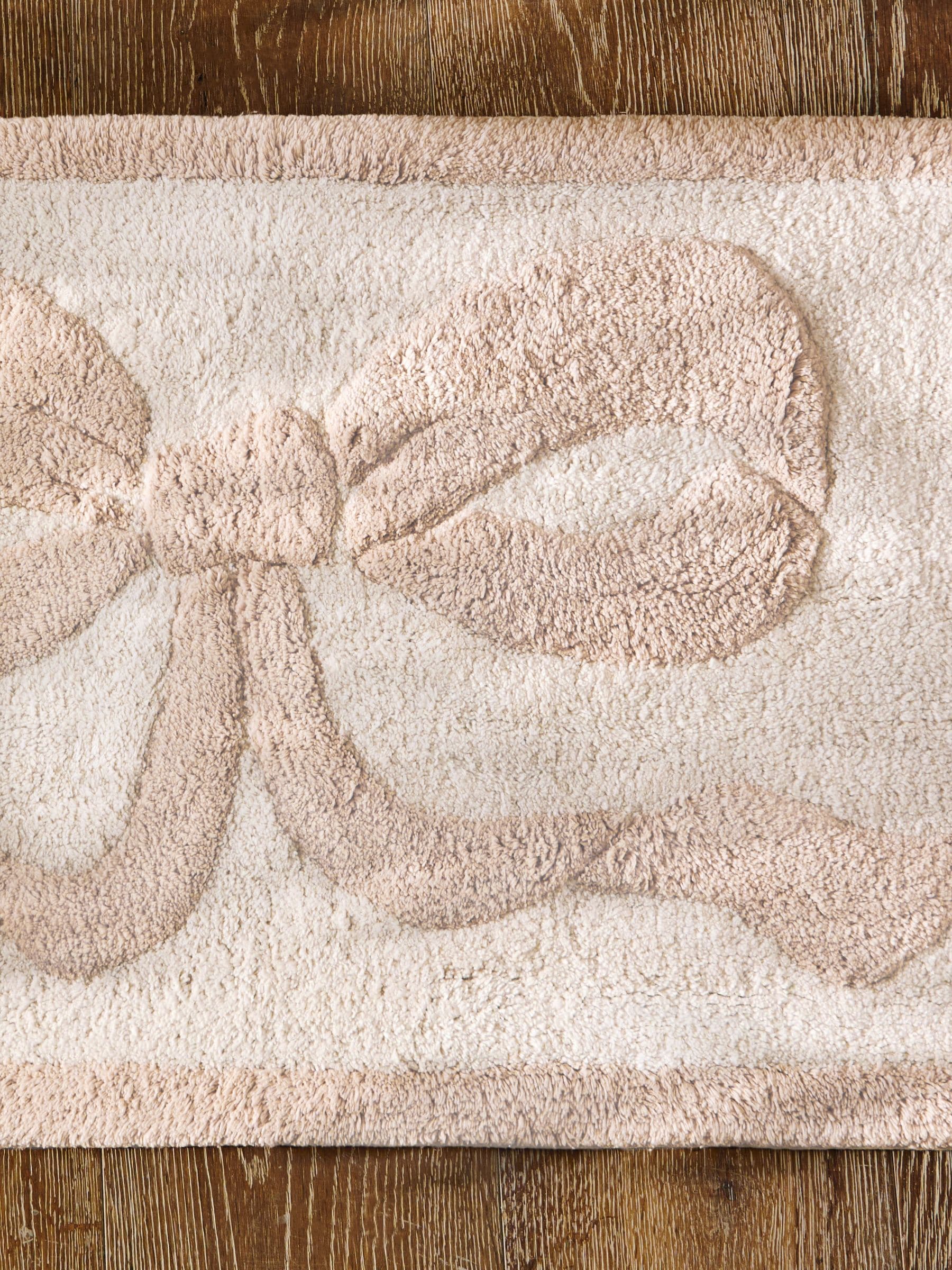 Natural bow bath mat 50x80cm (British brand)