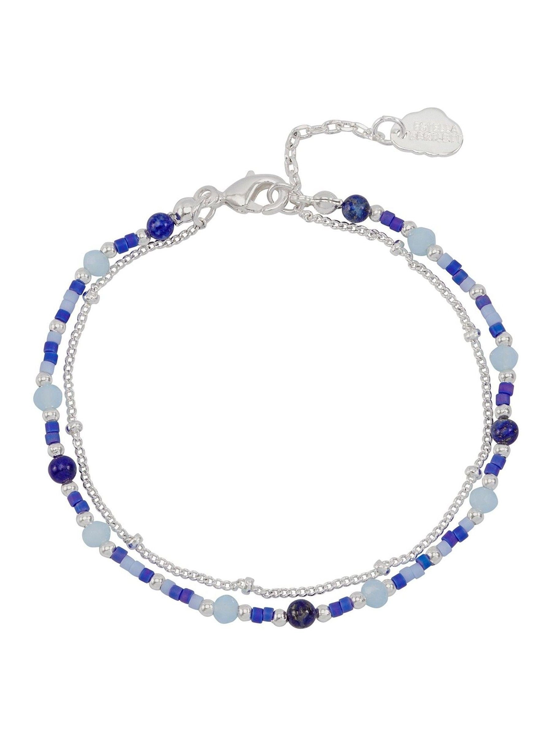 Estella Bartlett silver tone mini blue duo bracelet - British product