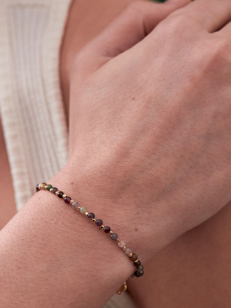 Estella Bartlett Howlite Amelia Gold Tone Brown Wellness Bracelet 7 inch, UK version