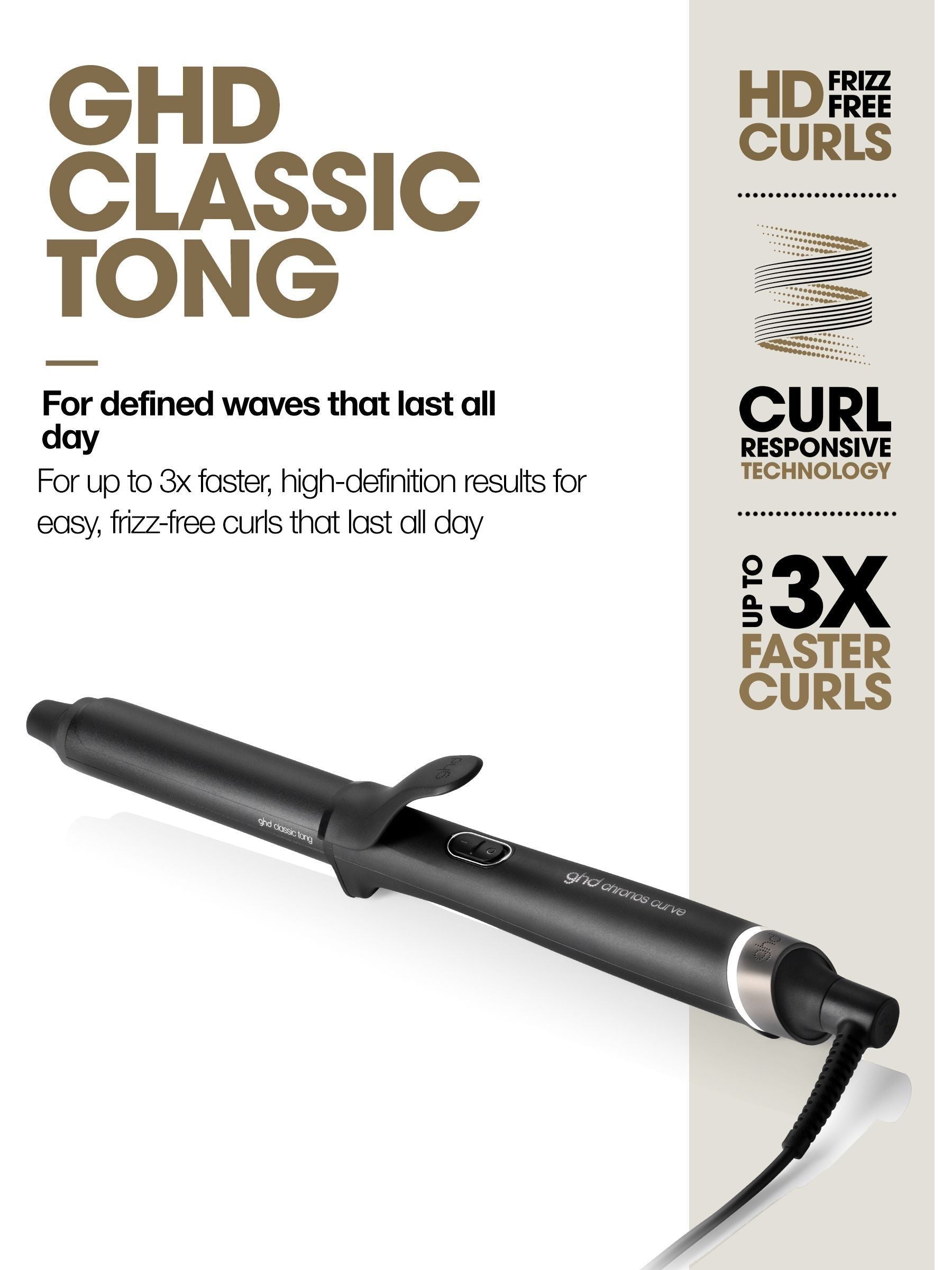 ghd Chronos Curve Classic Tong 26mm hair curler (British brand)