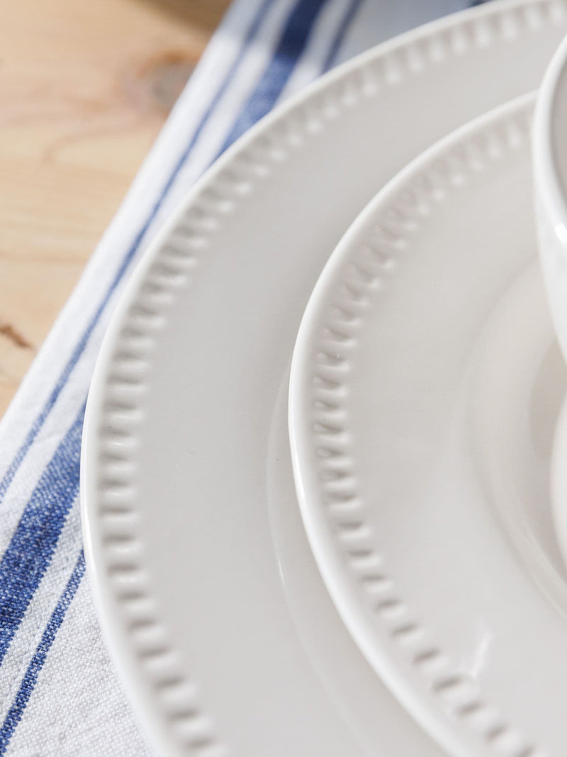 Mikasa white Cranborne stoneware 12-piece dinner set, imported from the UK