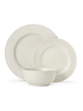 Mikasa white Cranborne stoneware 12-piece dinner set, imported from the UK