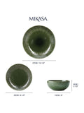 Mikasa Green Jardin ceramic dinner set 12 piece, imported from the UK