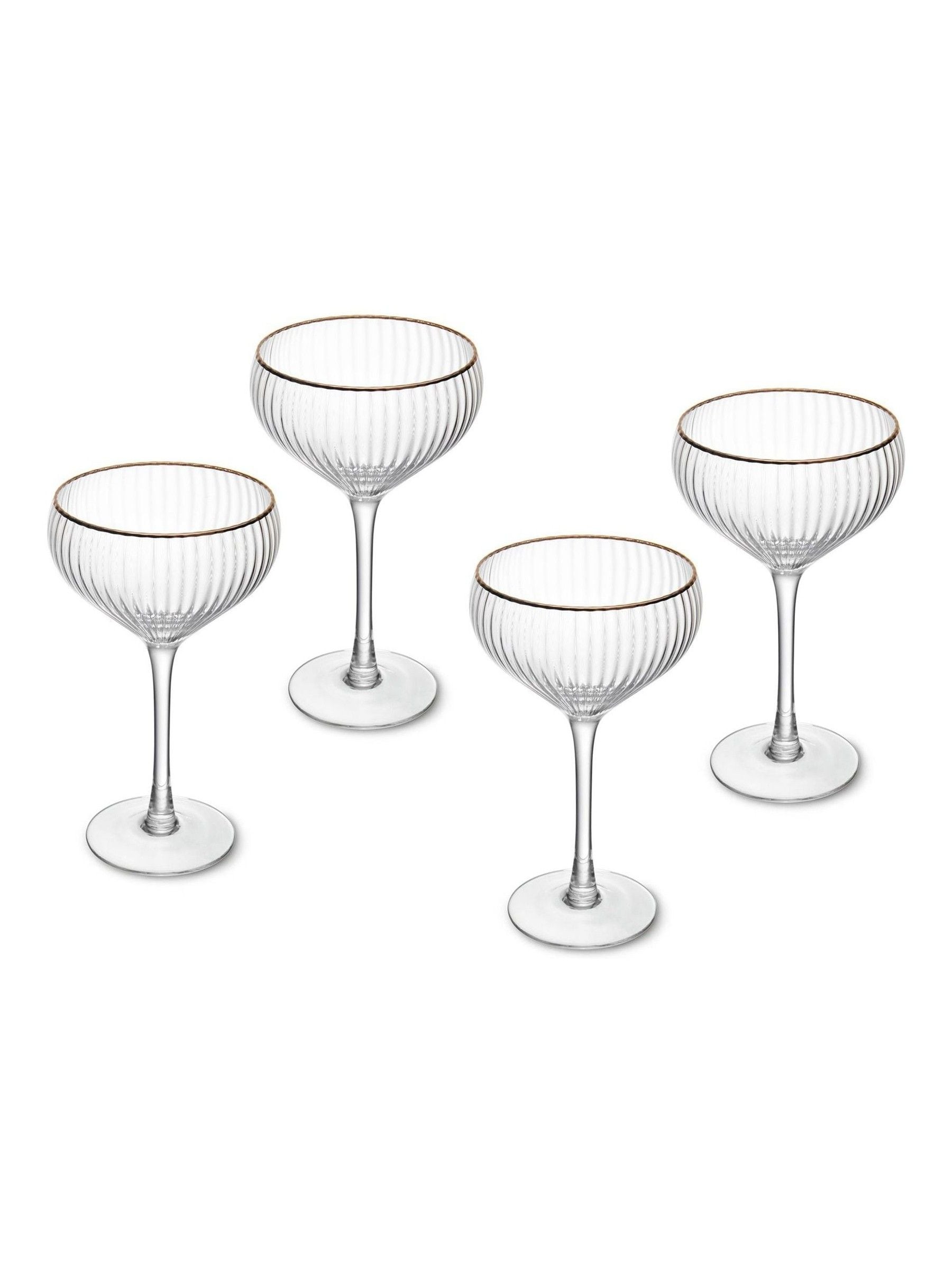 Mikasa Gold Sorrento coupe champagne glasses set of 4 350ml, imported from the UK
