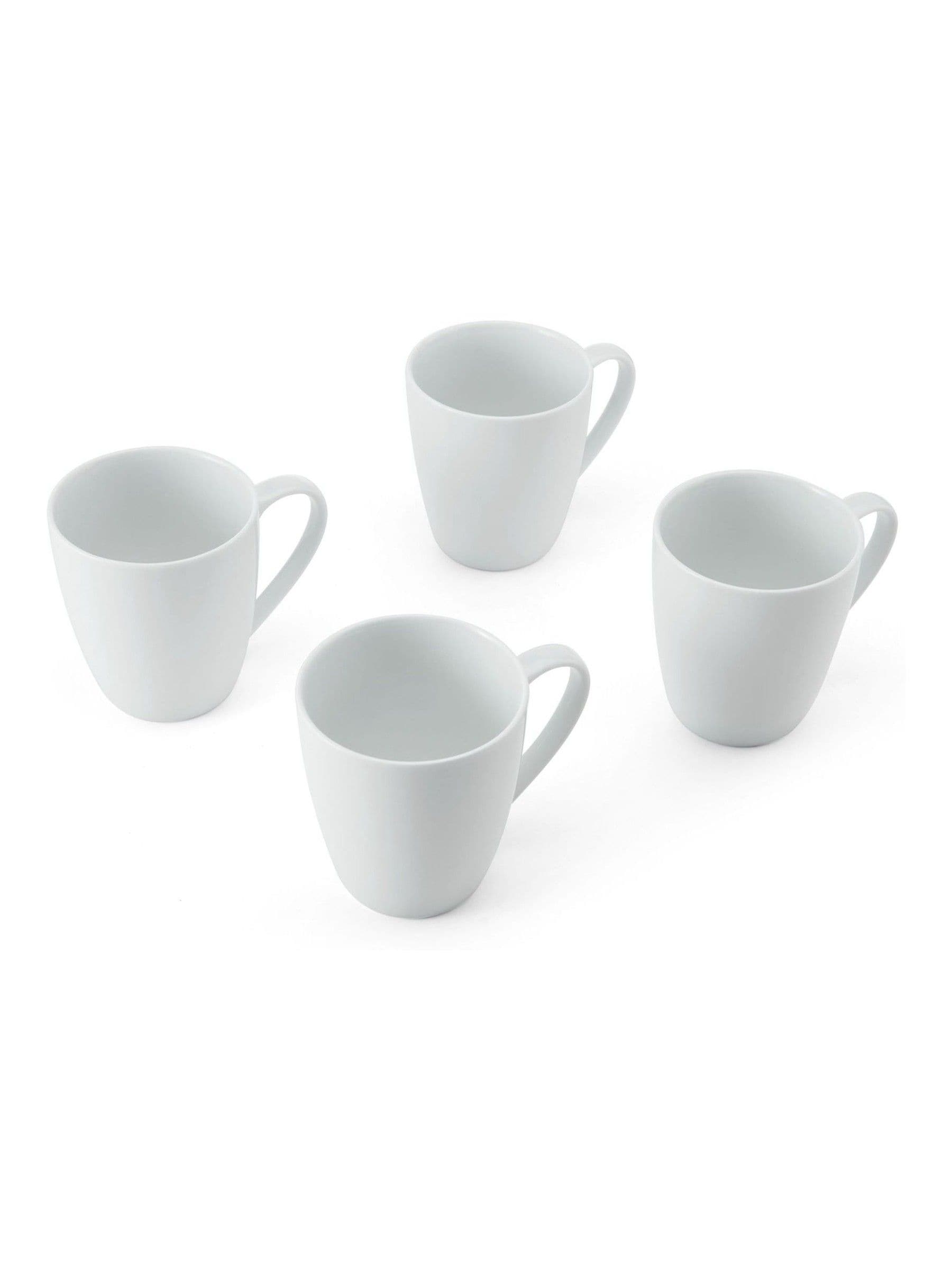 Mikasa white chalk porcelain mugs set of 4 380ml, imported from the UK