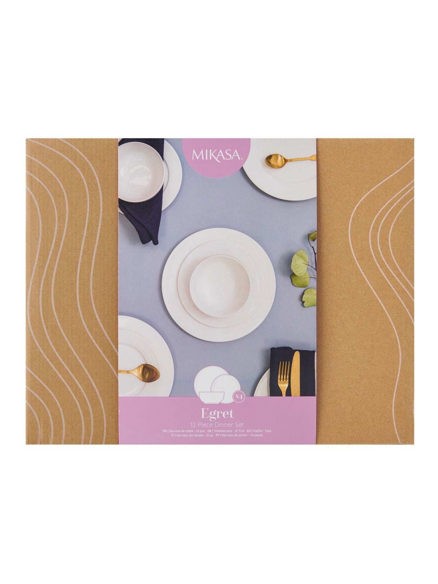 Mikasa White Egret dinner set 12 piece, imported from the UK