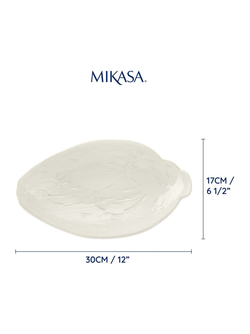 Mikasa White Cranborne Artichoke Stoneware Serving Dish, imported from the UK