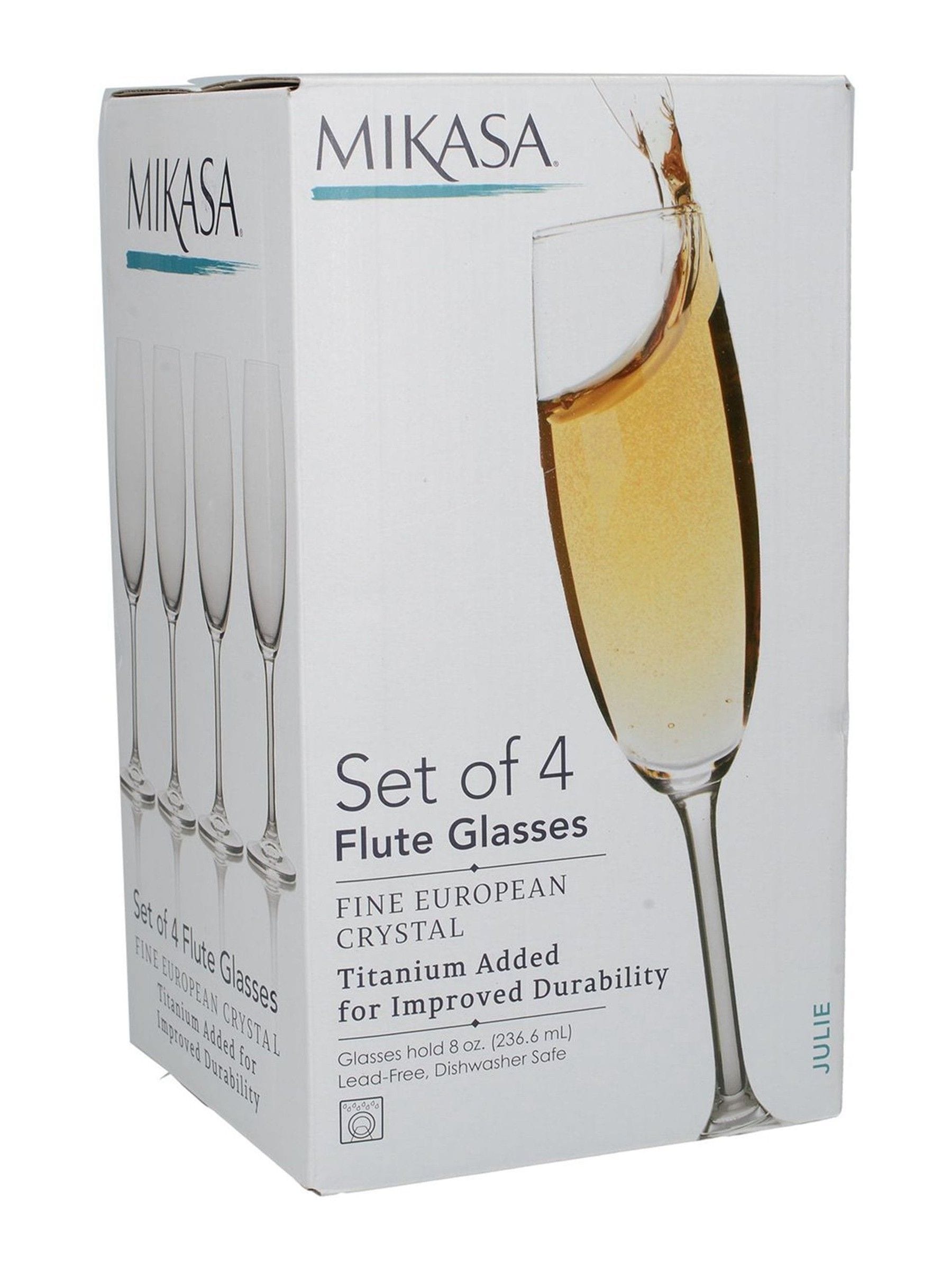 Mikasa Julie crystal flute glasses set of 4 - British product
