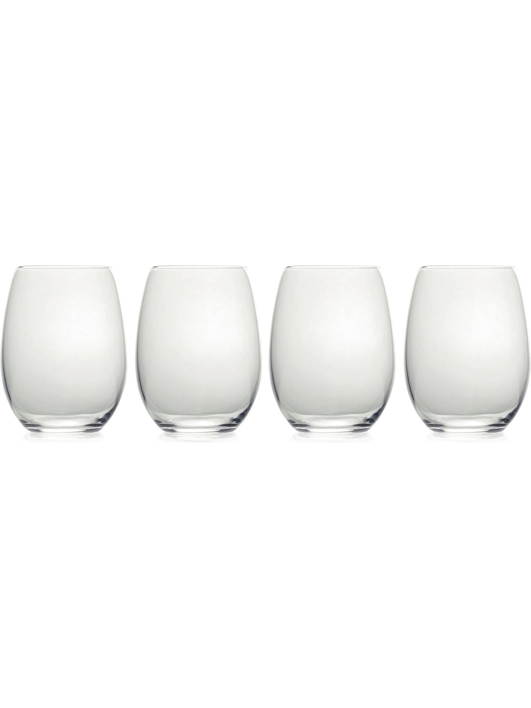 Mikasa stemless wine glasses clear Julie crystal set of 4, UK version