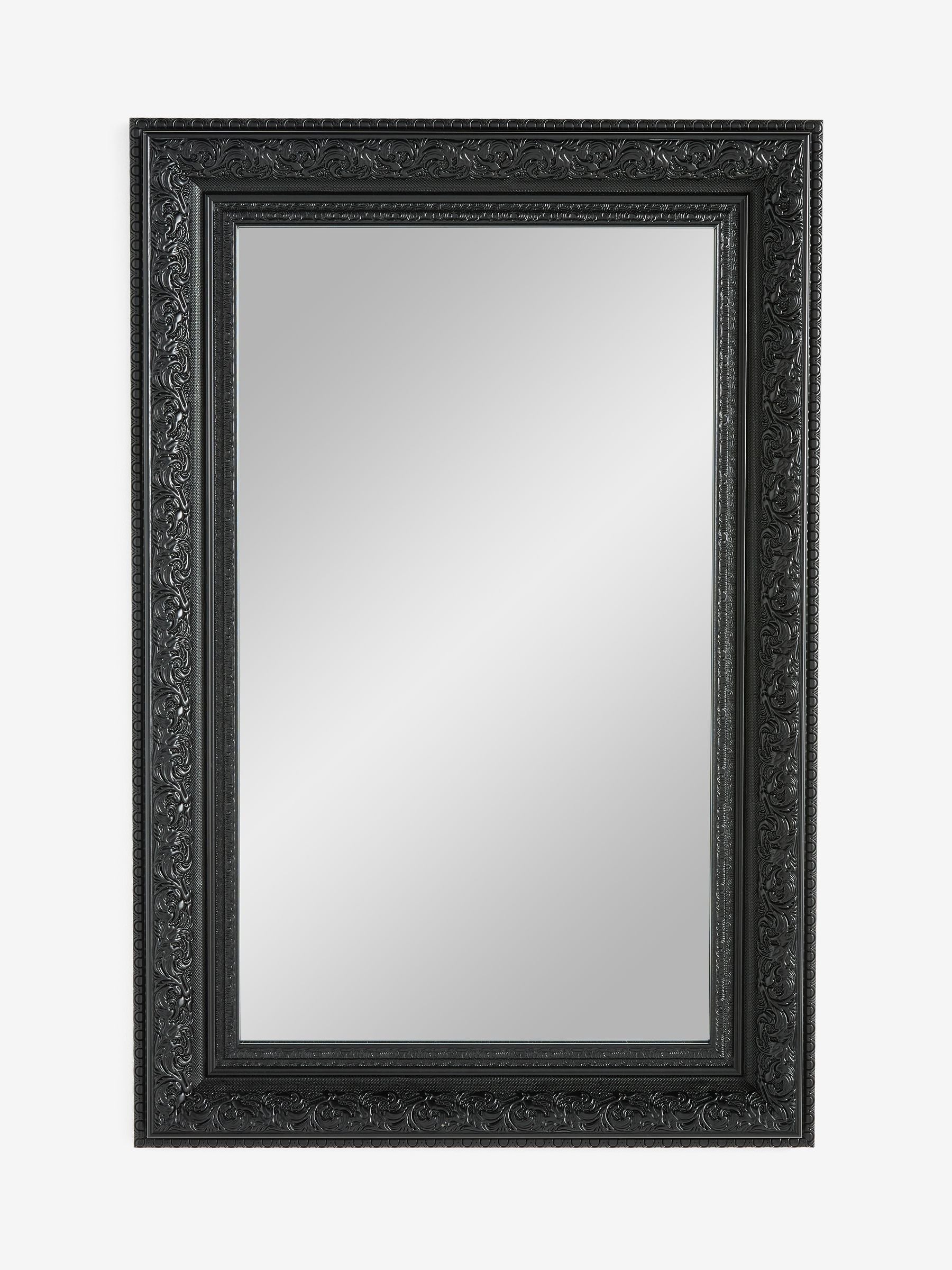 Black ornate wall mirror 60cm x 90cm, imported from the UK
