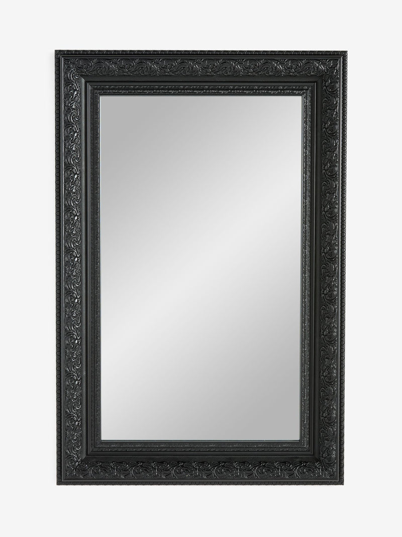 Black ornate wall mirror 60cm x 90cm, imported from the UK