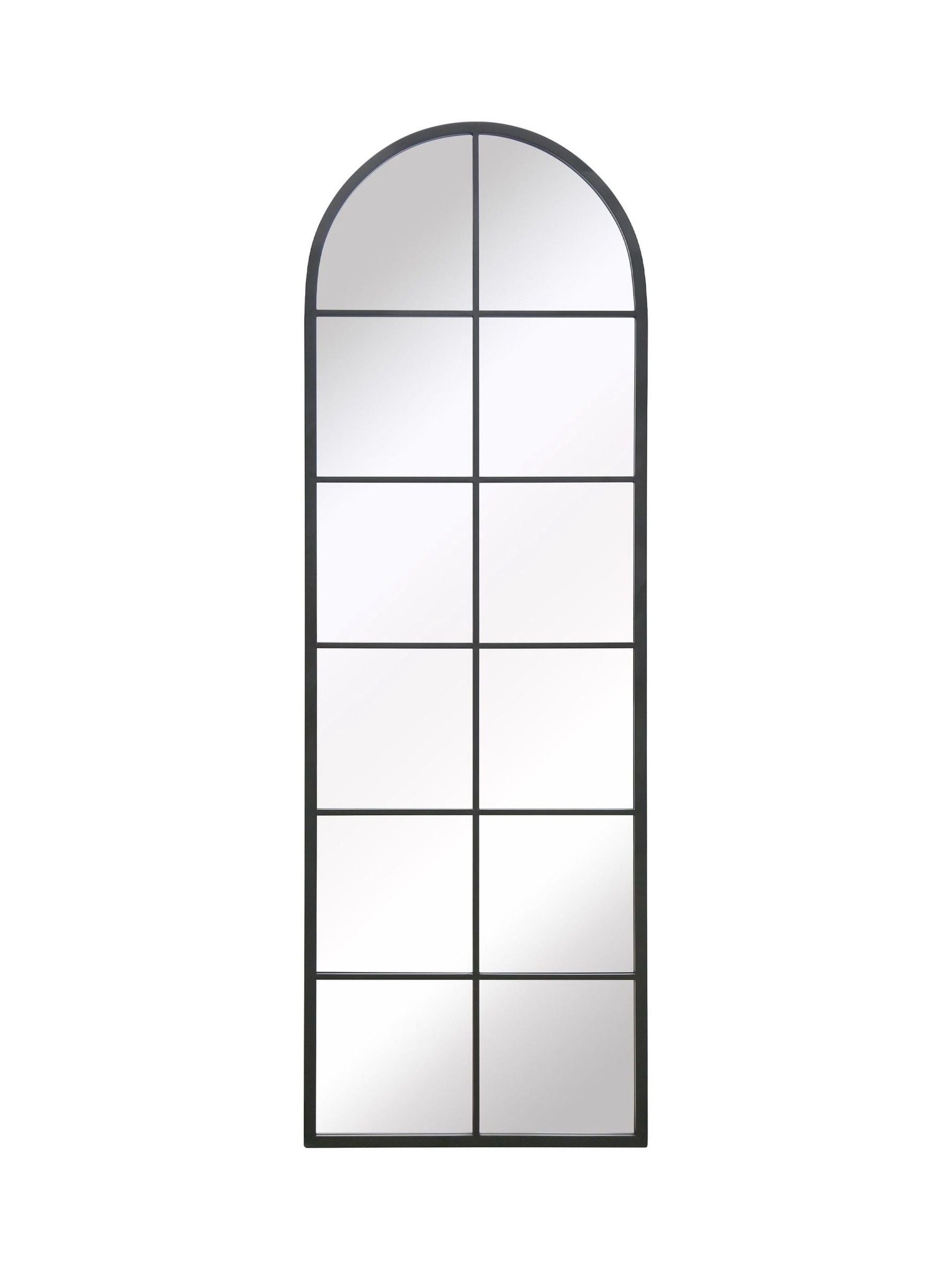 Charles Bentley Black Bern Arch Window Style Tall Mirror - British product