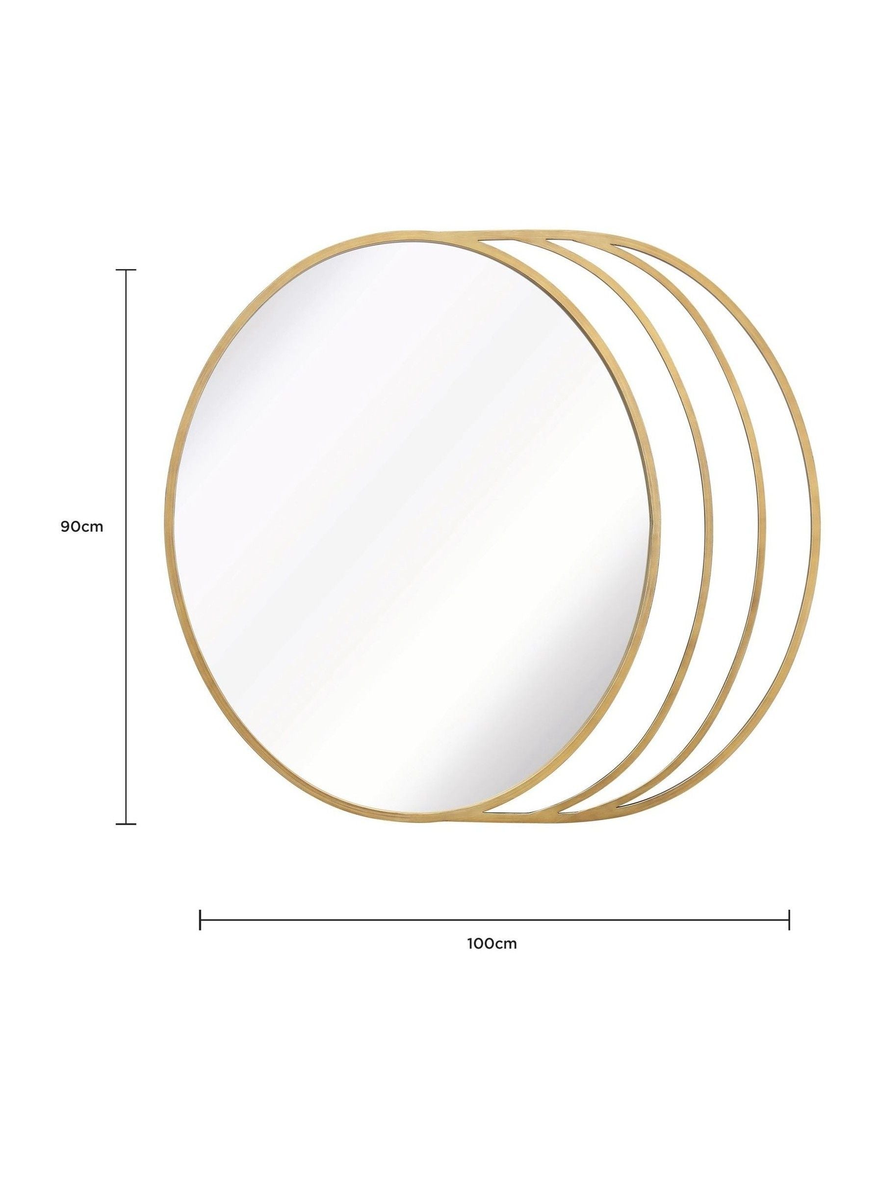 Charles Bentley gold Prague round mirror 90x100cm - British product
