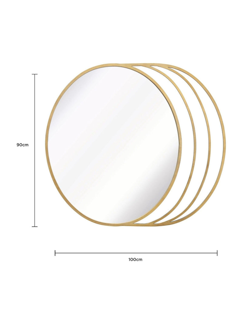 Charles Bentley gold Prague round mirror 90x100cm - British product