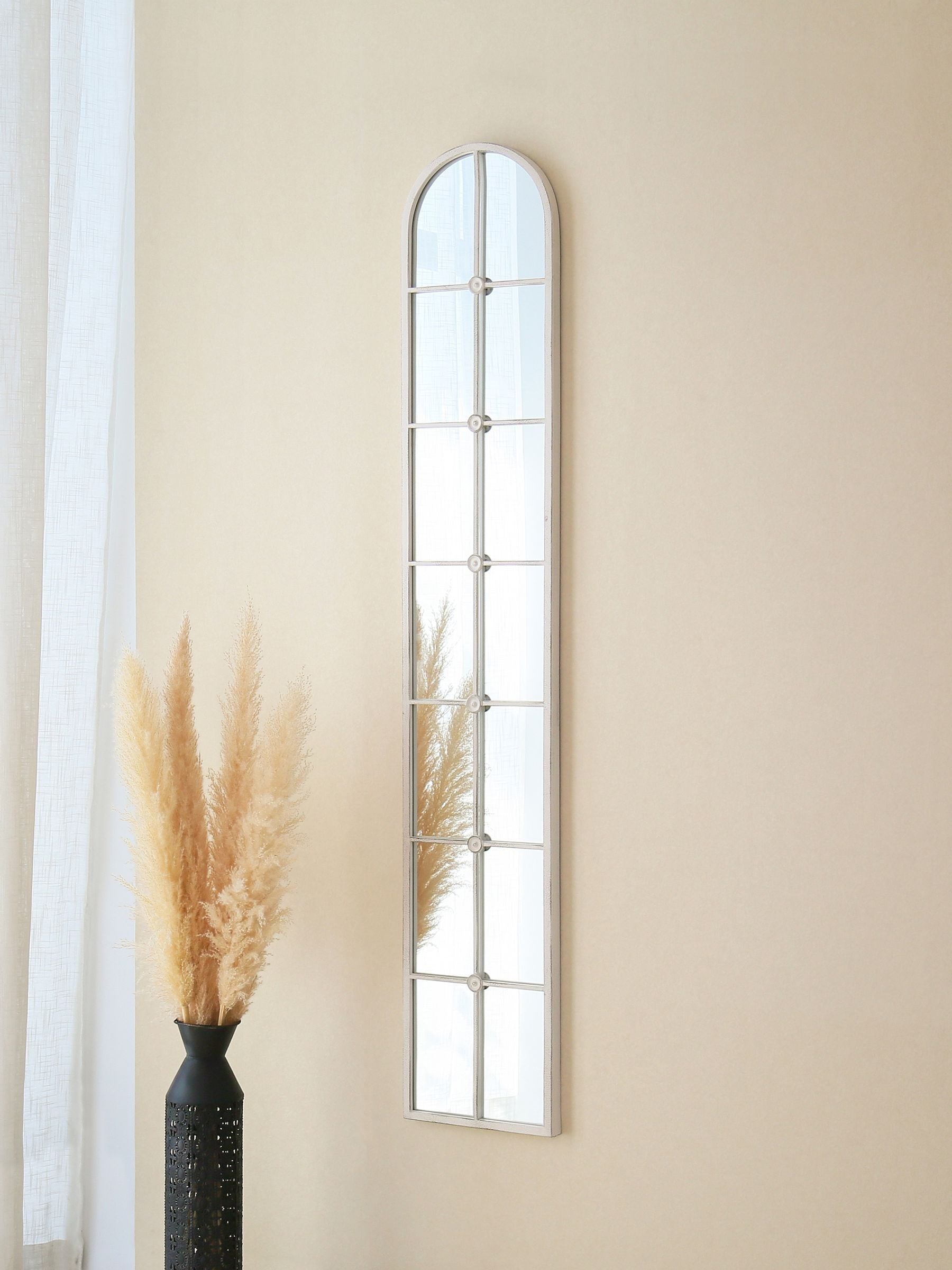 Charles Bentley white San Marino arch mirror tall style, UK version