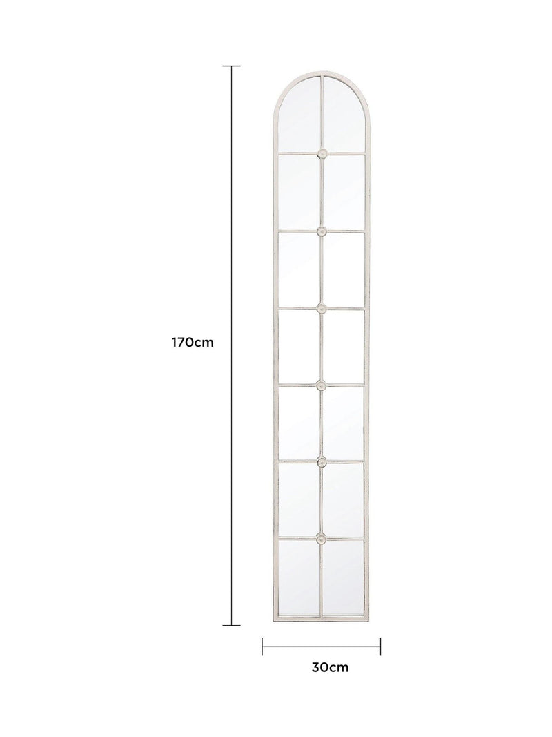 Charles Bentley white San Marino arch mirror tall style, UK version