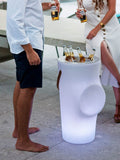 New Garden white illuminated bottle rack with solar charging, imported from the UK