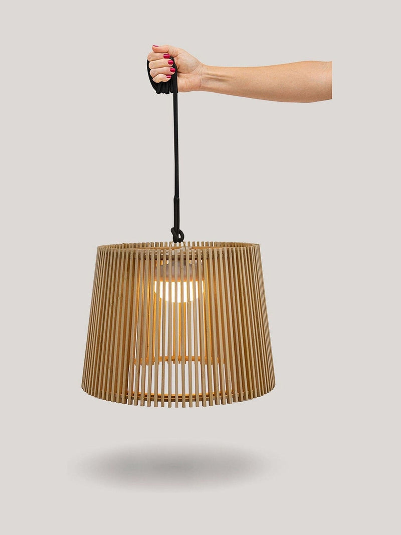 New Garden Brown Okinawa hanging cordless pendant lamp 28cm x 39cm, imported from the UK