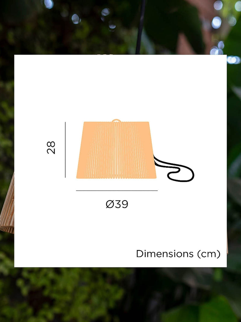 New Garden Brown Okinawa hanging cordless pendant lamp 28cm x 39cm, imported from the UK