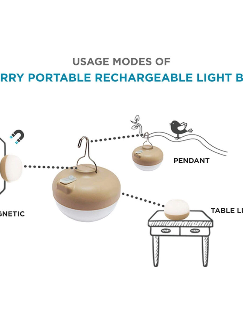 New Garden Cherry rechargeable portable light bulb beige imported from the UK