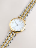 Waterproof mixed metal watch with gold and silver tones - British product
