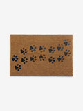 Natural embossed paw print coir doormat - British product