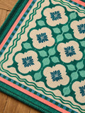 Blue tile doormat set of 2, machine washable (British brand)