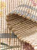 Natural MAISIE floral border jute runner, imported from the UK