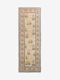Natural MAISIE floral border jute runner, imported from the UK