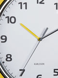 Karlsson Bright Yellow Modern Retro Wall Clock 34 cm, UK version
