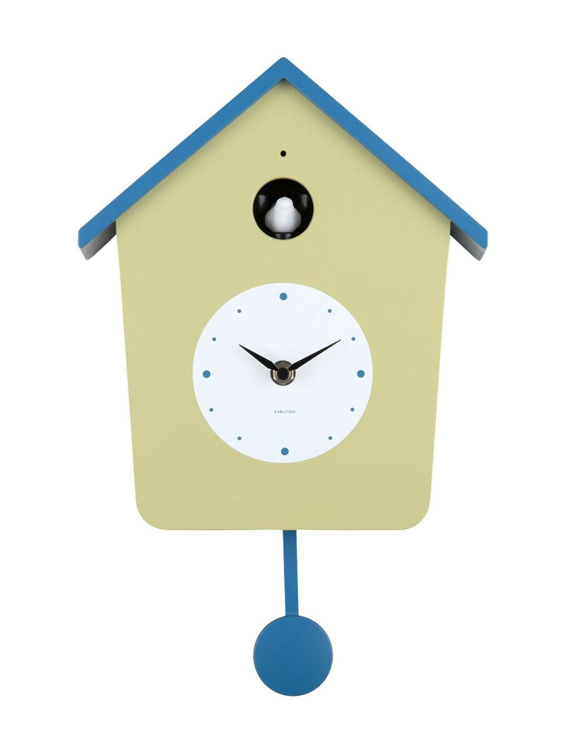 Karlsson tea green classic blue cuckoo wall clock ONE, UK version