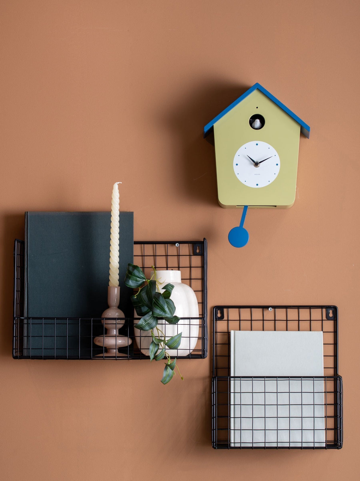Karlsson tea green classic blue cuckoo wall clock ONE, UK version