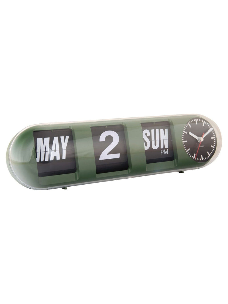 Karlsson Jungle Green Tube Flip Wall Clock ONE, UK version