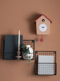 Karlsson soft brown red ochre cuckoo wall clock, UK version