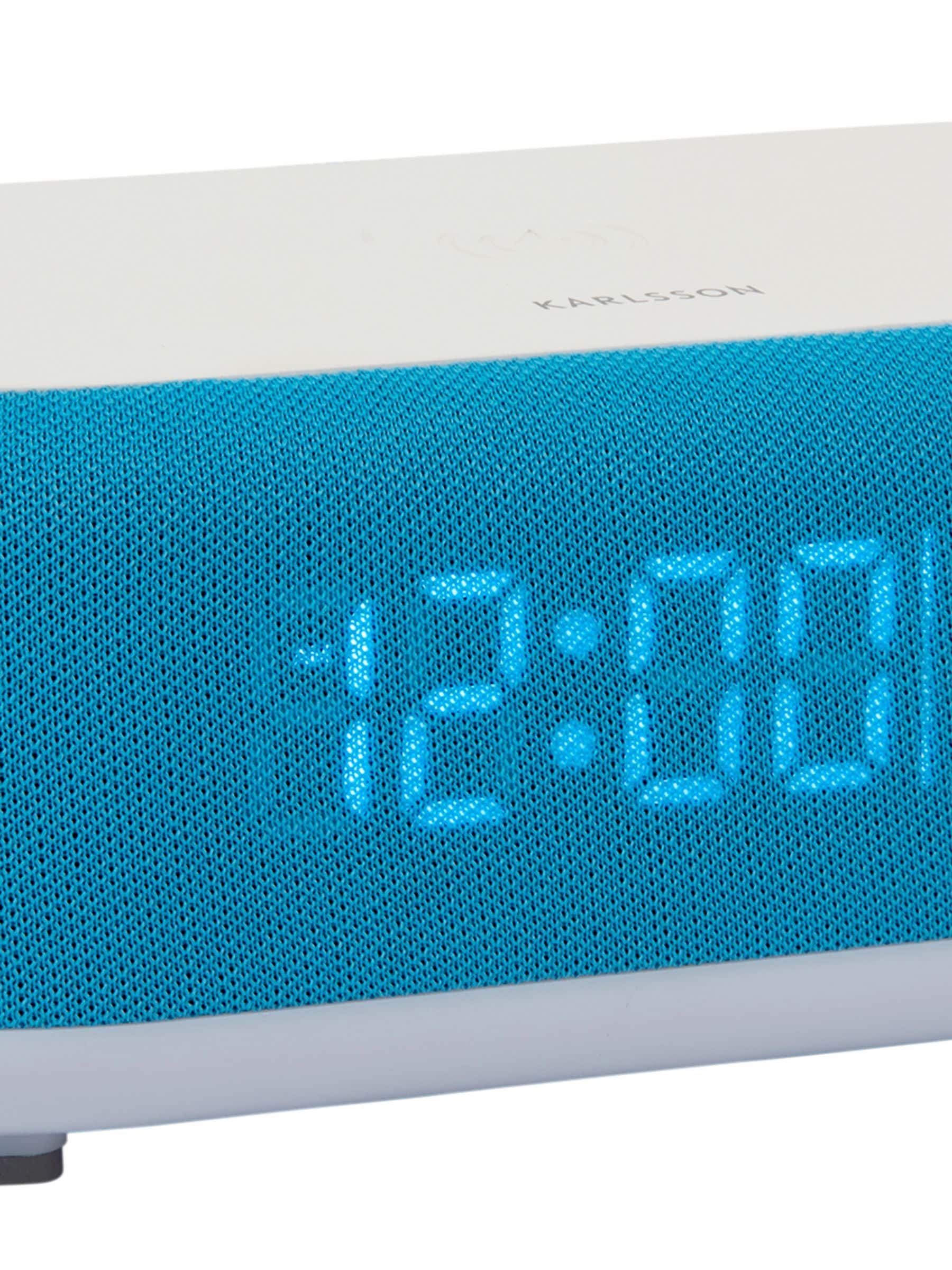 Karlsson bright blue vogue alarm clock with phone charger ONE, UK version
