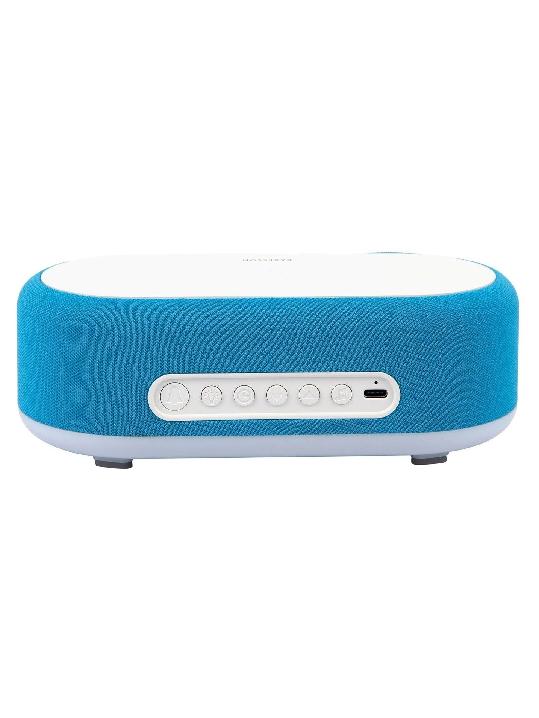 Karlsson bright blue vogue alarm clock with phone charger ONE, UK version