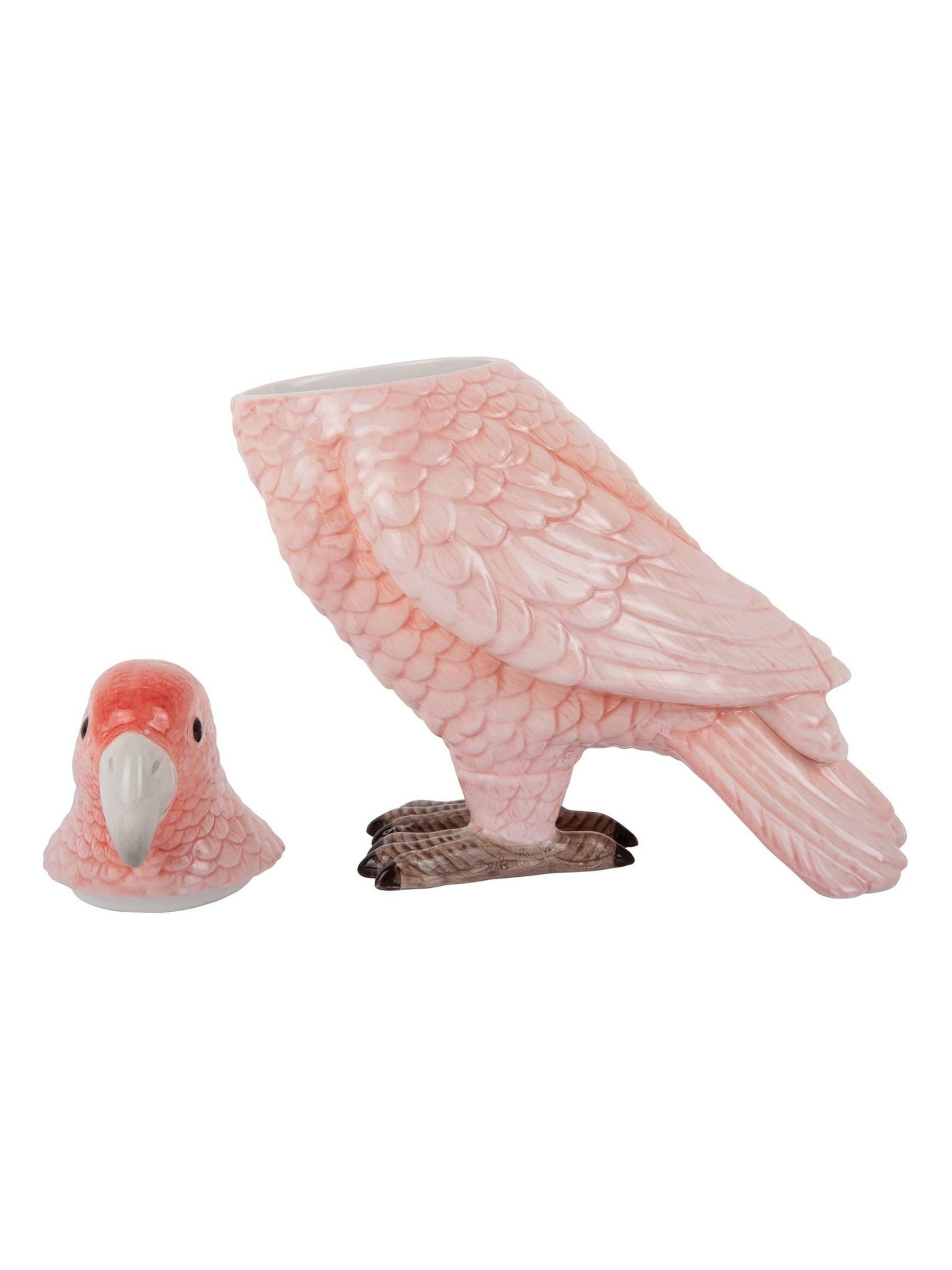 Present Time soft pink bird storage jar 20.5cm (British brand)
