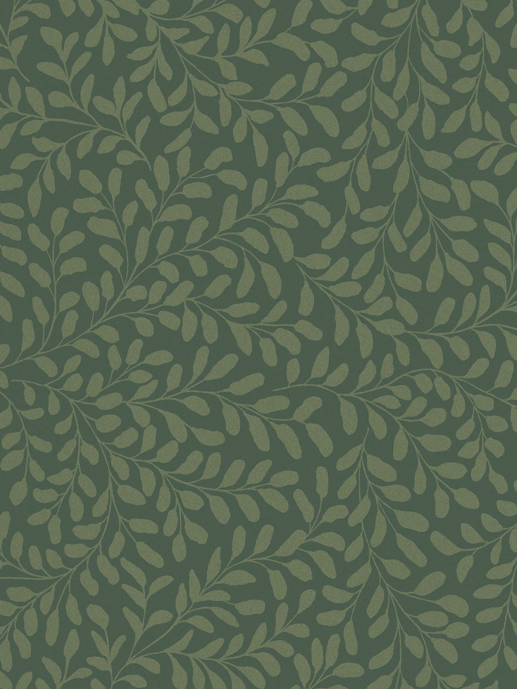 Graham & Brown Olive Gilded Leaf 10M Wallpaper