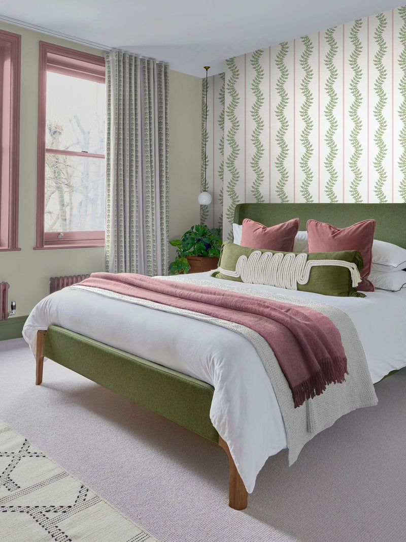 Graham & Brown laurel leaf stripe wallpaper sample A4 - British product