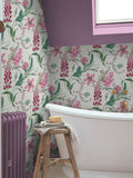 Graham & Brown Duck Egg Botanists Scroll Wallpaper Sample