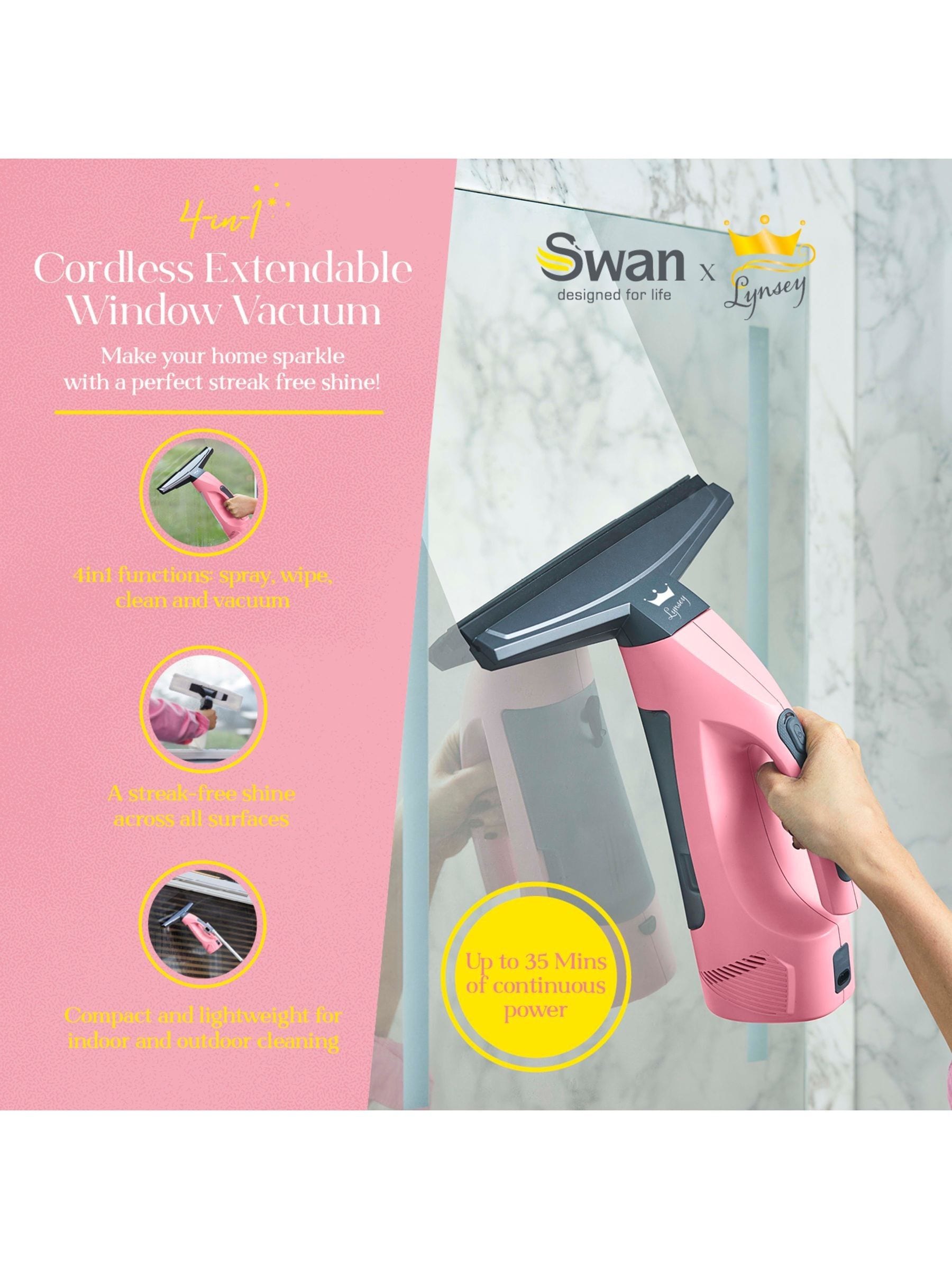 Swan pink cordless window vacuum cleaner - British product