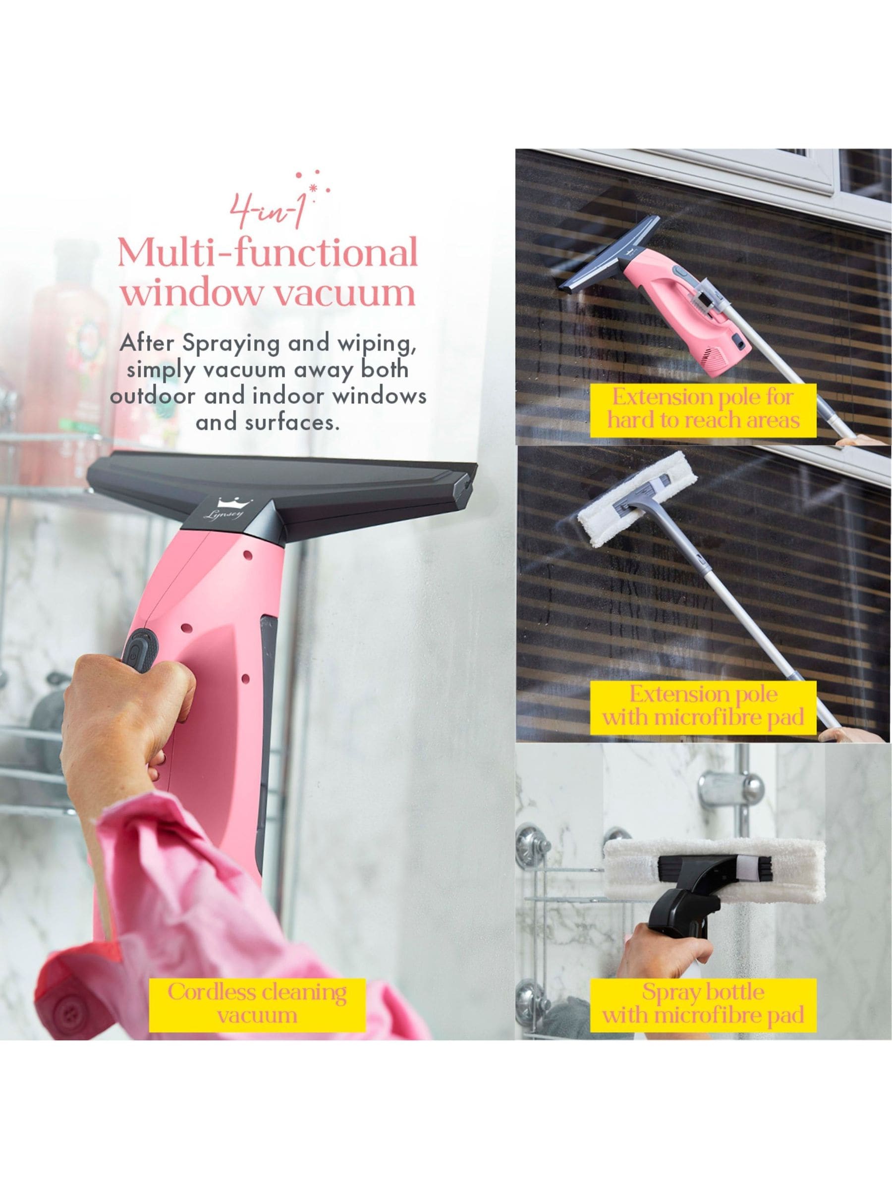 Swan pink cordless window vacuum cleaner - British product