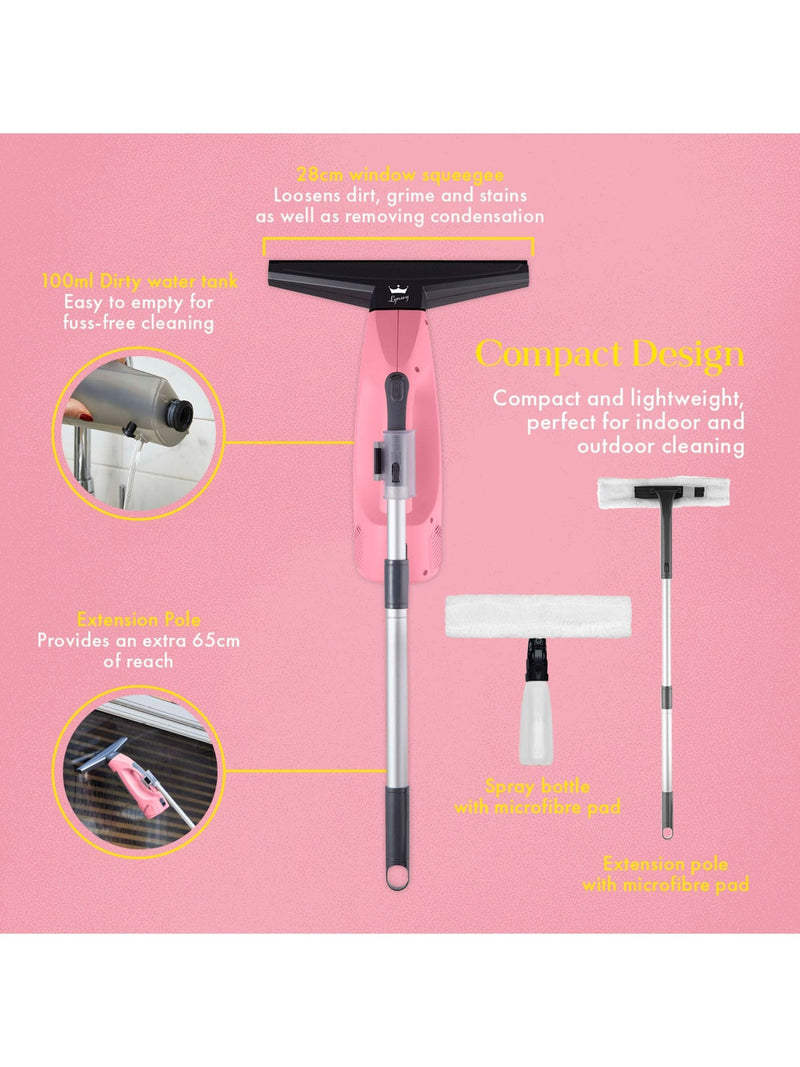 Swan pink cordless window vacuum cleaner - British product