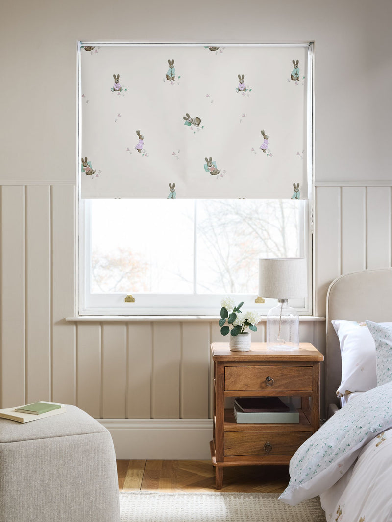 Rosie Rabbit natural blackout roller blinds (British brand)